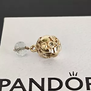 Pandora 14ct Gold True Love Green Amethyst & Sapphire Charm 750354 Free Post - Picture 1 of 19