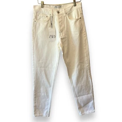 Zara Jeans White Button Up Straight Leg Woman’s Size 38 NWT - Image 1 of 4