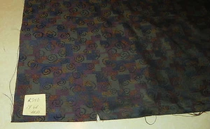 Tela de tapicería con estampado abstracto azul púrpura beige 1 yarda R378 - Imagen 1 de 1