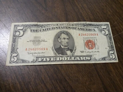 1963 $5 United States Note  - A24620569A - Image 1 of 4
