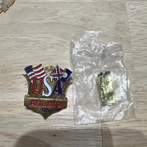 Vintage Atlanta 1996 Olympics USA BADGE PIN  - Picture 1 of 8