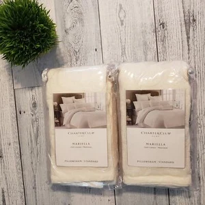 NWT Macy's Charter Club Home Mariella Matelasse Pillow Shams Standard Set of Two - Picture 1 of 6