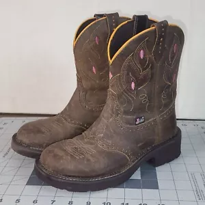 Justin Damen Shetland Büffel Western Leder Stiefel GY9526 Größe 7B - Bild 1 von 10
