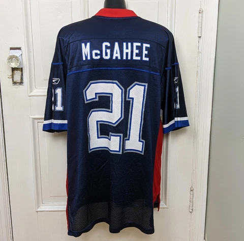 Reebok Buffalo Bills NFL Football Jersey Mens Size Large Blue Willis McGahee 21 Cover
