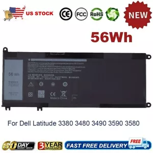 33YDH Battery For Dell Latitude 3380 3480 3490 3580 3590 Inspiron 7577 7586 56Wh - Picture 1 of 15