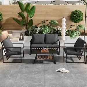Outdoor Gartenmöbel-Set, 4-teilig Terrassenmöbel für Garten, Terrasse, Balkon - Bild 1 von 12