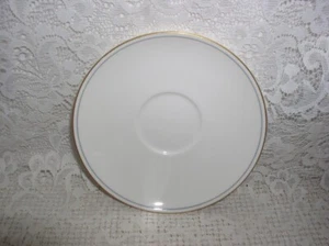 Made in England Creamy White Ivory Gray Gold Trim Saucer Cup Plate EXCELLENT - Picture 1 of 3