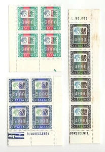ITALIA 1978-1979 - Lotto 3 x Quartine Alti Valori Lire 3000, 4000 e 5000 - Foto 1 di 2