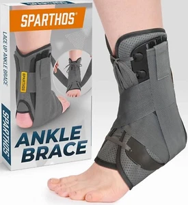 Sparthos Lace Up Ankle Brace - Support for Injury Recovery / Sprained Foot Large - Picture 1 of 15