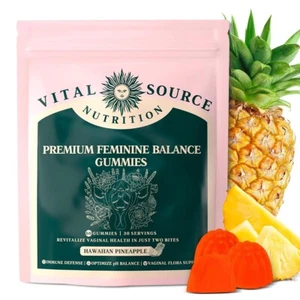 Vital Source Feminine Balance Gummies - Hawaiian Pineapple 60 Gummies - Picture 1 of 6