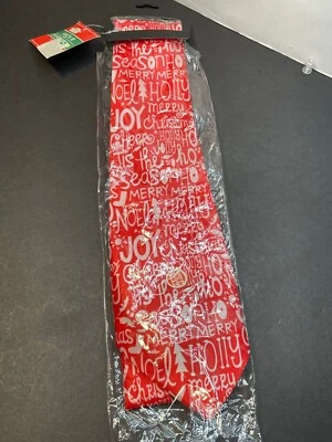 Corbata musical casa de Navidad Jingle Bells alegría feliz navidad no funciona roja Foto 1 de 4