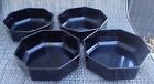 4 ARCOROC OCTIME BLACK GLASS 5 5/8" CEREAL BOWLS