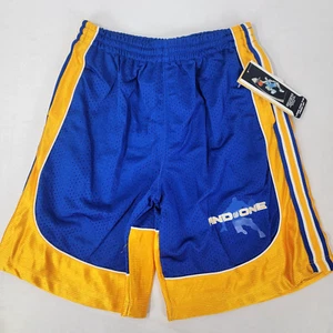 And 1 Boy's Athletic Shorts Blue Gold Mesh Athletic Vintage NOS Size SMALL 8 - Picture 1 of 6