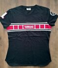 YAMAHA Motorcycle T-shirt Classic Round Logo Black & Red Size M 