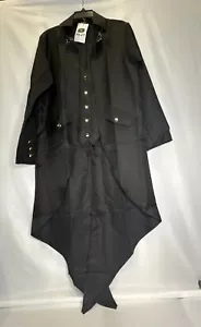 Black Steampunk Jacket MED LG XL Tailcoat Gothic Frock Costume Victorian - Picture 1 of 12
