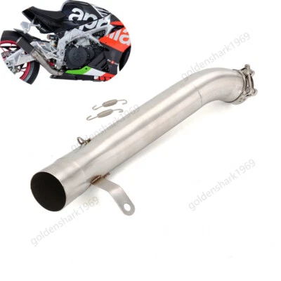 Puntas de escape tubo medio acero inoxidable 61 mm para Aprilia RSV4 RR RF 2017-2020 Foto 1 de 4