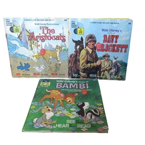 3 Disney See Read Along Bücher & Schallplatten Lot Walt Disney’s Stories 349 309 360 - Bild 1 von 15