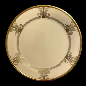Vintage Lenox Solitaire Deco Charger Large Serving Plate Ivory Cream Gold - Picture 1 of 6