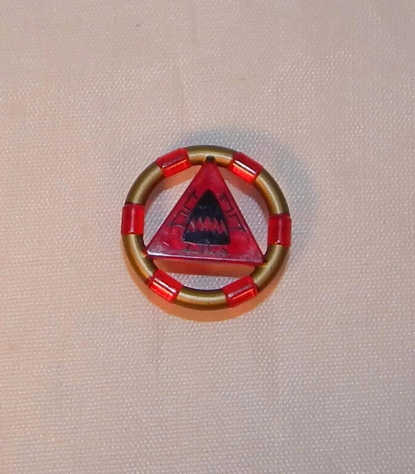 LEGO Atlantis Trans Red Shark Treasure Ring Accessory with Gold Edge Genuine - Image 1 of 1