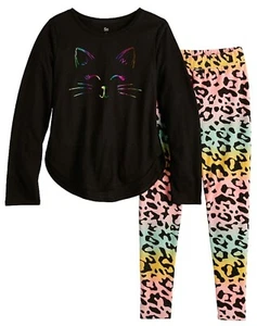 SO Kitty Cat Kitten Face girls 16 3-PC pjs pajamas set top pants socks NWT $34 - Picture 1 of 2