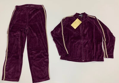 Conjunto de sudadera y pantalones deportivos QVC Sport Savvy traje de pista de salón púrpura L  Foto 1 de 4