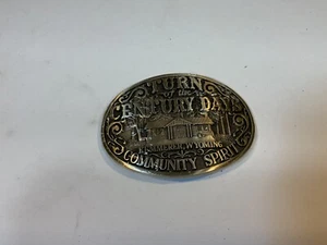 Turn of the Century Days Kemmerer Wyoming Brass Belt Buckle - Picture 1 of 4