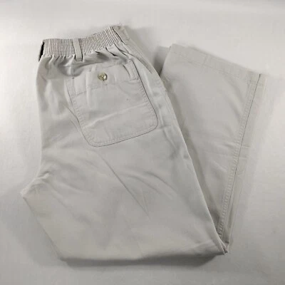 David Taylor Stretch Waist Beige Flat Front  Khaki Pants Mens Size Actual 32x27 - Image 1 of 4