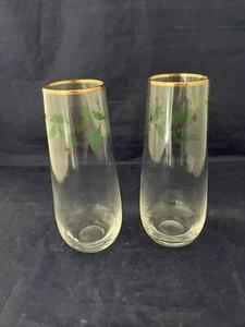 Dos copas de flauta de champán sin tallo Lenox HOLIDAY - Borde dorado - Imagen 1 de 1
