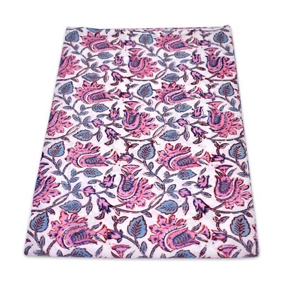 10 yard voile cotton fabric hand block print Multi Floral Fabric Running - Image 1 of 4