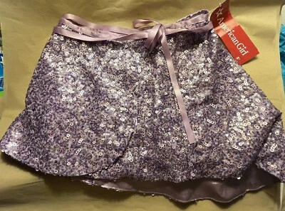 American Girl Isabelle Sequin 舞蹈女孩裹身裙 尺寸 XS (6) 紫色 全新带标签 — 第 1/4 张图片