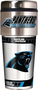 Carolina Panthers Metallic Reisebecher Edelstahl 16oz - Bild 1 von 2
