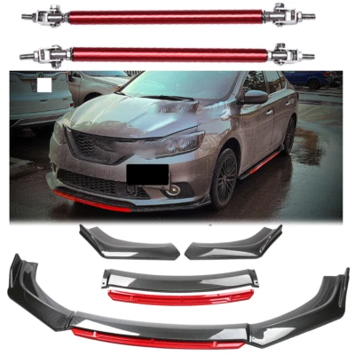 Front Bumper Splitter Spoiler Body Kit Carbon Fiber Rods For Infiniti Q70 Q70L Foto 1 de 4