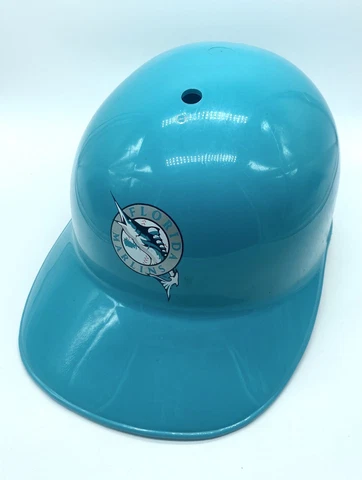 Vintage 1990s Florida Marlins Full Size Plastic Batting Helmet OLD LOGO MIAMI Cover