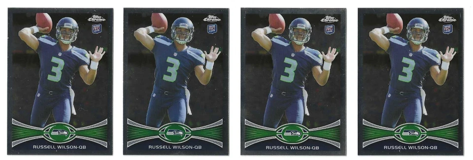 {4x} 2012 Topps Chrome Russell Wilson Rookie RC #40 Seattle Seahawks - Image 1 of 1