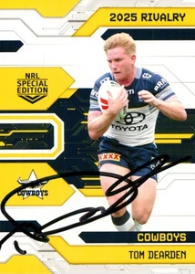 Signed 2025 North Queensland Cowboys NRL TLA Rivalry Card - Tom Dearden - Picture 1 of 3