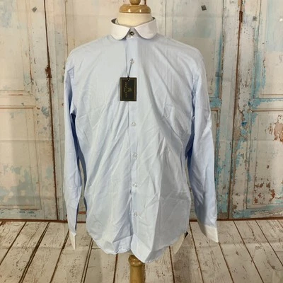 Jack Martin London Oxford Button Up Long Sleeve Pin Collar Dress Shirts For Men - Image 1 of 4