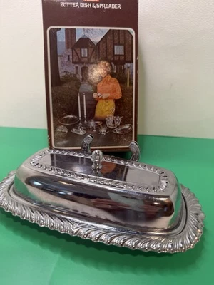 Plato de mantequilla vintage Irvinware plateado 8”x5” falta esparcidor Foto 1 de 4