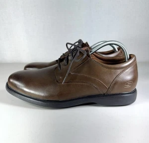 Skechers Revelt Remex Herren 10 Relaxed Fit Leder Elegant Schuhe Cognac 65075EWW - Bild 1 von 14