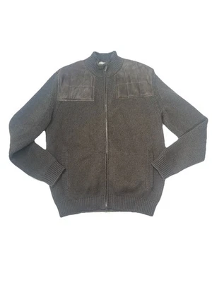 Ermenegildo Zegna Wool Cashmere And Sheep Leather Zip-up Brown Jacket MenXL - Image 1 of 4