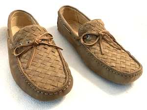 G.H. Bass Sicily Men’s 9.5M Brown Suede Driving Moccasin Loafer, Woven, EUC - Picture 1 of 16