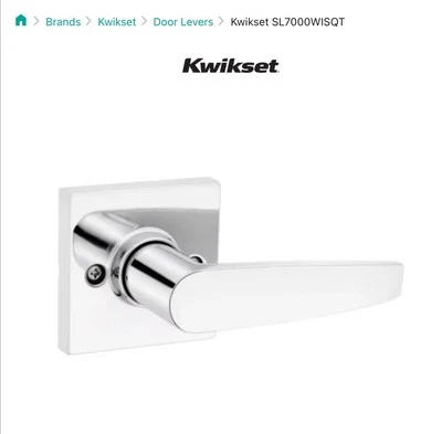 Kwikset Safelock SL7000WISQT-26 Winston Palanca Cuadrada Rosa Medio Maniquí BRT Cromo Foto 1 de 4