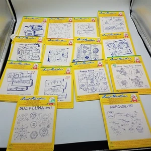 Vintage Aunt Martha's Hot Iron Embroidery Transfers Lot of 17 Various Themes - Picture 1 of 3