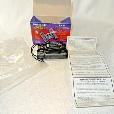 Bushnell 13-2514 PowerView 8x21 Compact Binoculars 368' @ 1,000 yds - Image 1 of 4