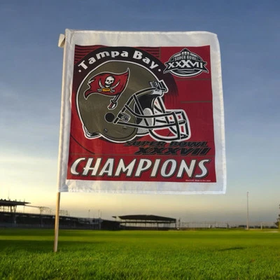 NFL Tampa Bay Buccaneers Bandera Super Bowl 37 Campeones 18” X 17” Foto 1 de 4