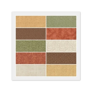 VERDE MARRÓN ÓXIDO BEIGE 100% Tela Algodón - 40) 5" PACK DE DIJES 20) 10" CAPA PASTEL - Imagen 1 de 13