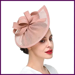 New Cocktail Tea Party Fascinator Headband Vintage Kentucky Derby bowknot - Picture 1 of 34