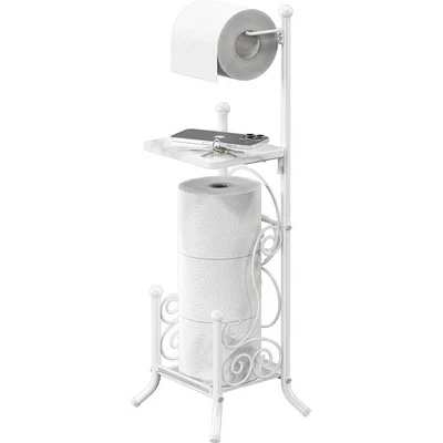 Dispensador de papel higiénico independiente tiene capacidad para 4 rollos con almacenamiento superior artículos pequeños EE. UU. Foto 1 de 4