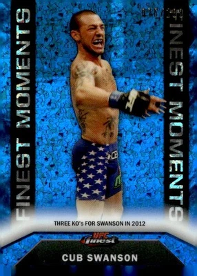 2013 Topps Finest UFC #FM-18 Cub Swanson Blue Moments Refractor Rookie 076/188 - Image 1 of 2