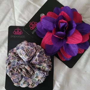 New Boho Fabric Flowers Paparazzi Floral Cloth Hair Bow Clip Lot Rose Princess - Picture 1 of 8