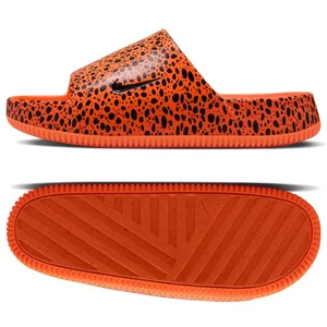 Nike Calm Electric Print NS Men's Slides Total Orange/Dark Obsidian HF1067 800 - Picture 1 of 6
